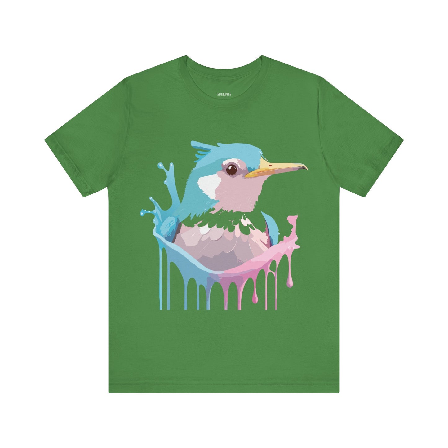 Natural Cotton Tee Shirt with Bird