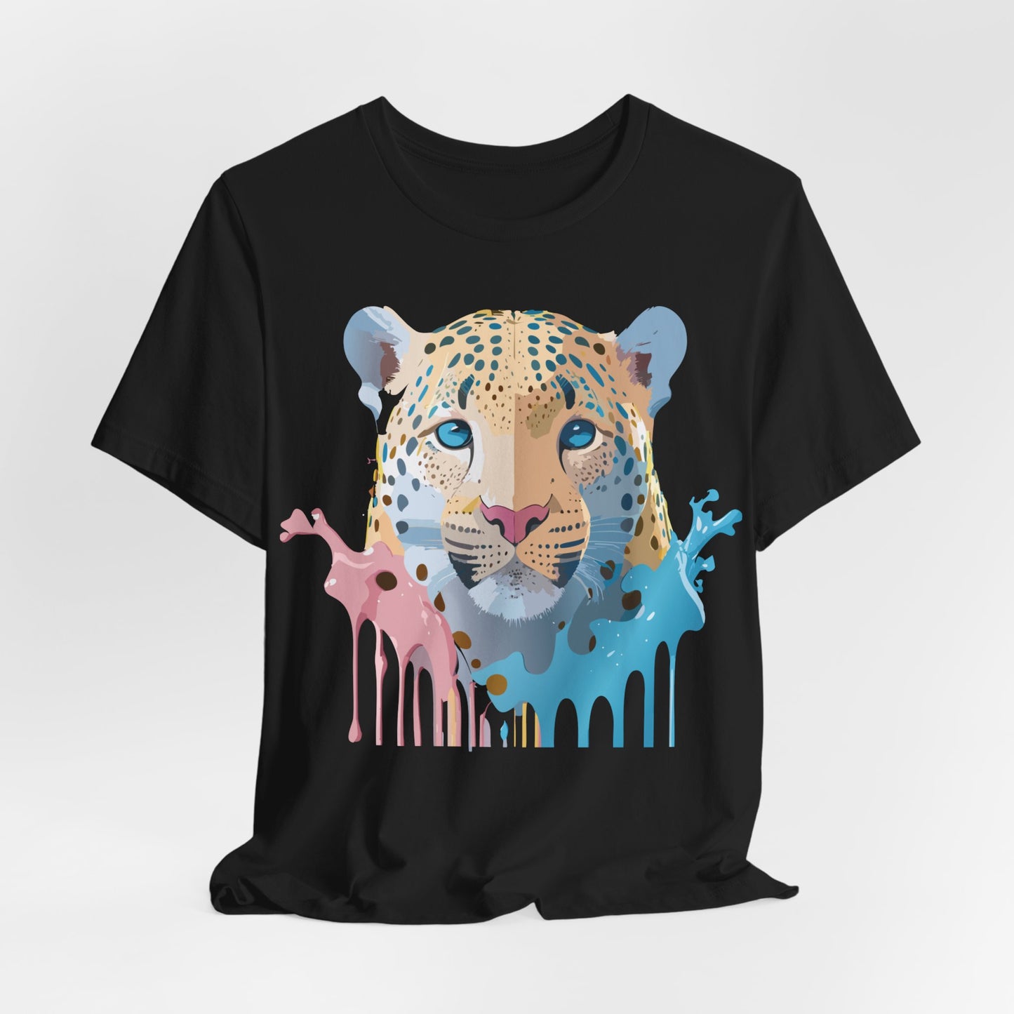 Natural Cotton Tee Shirt with Cheetah