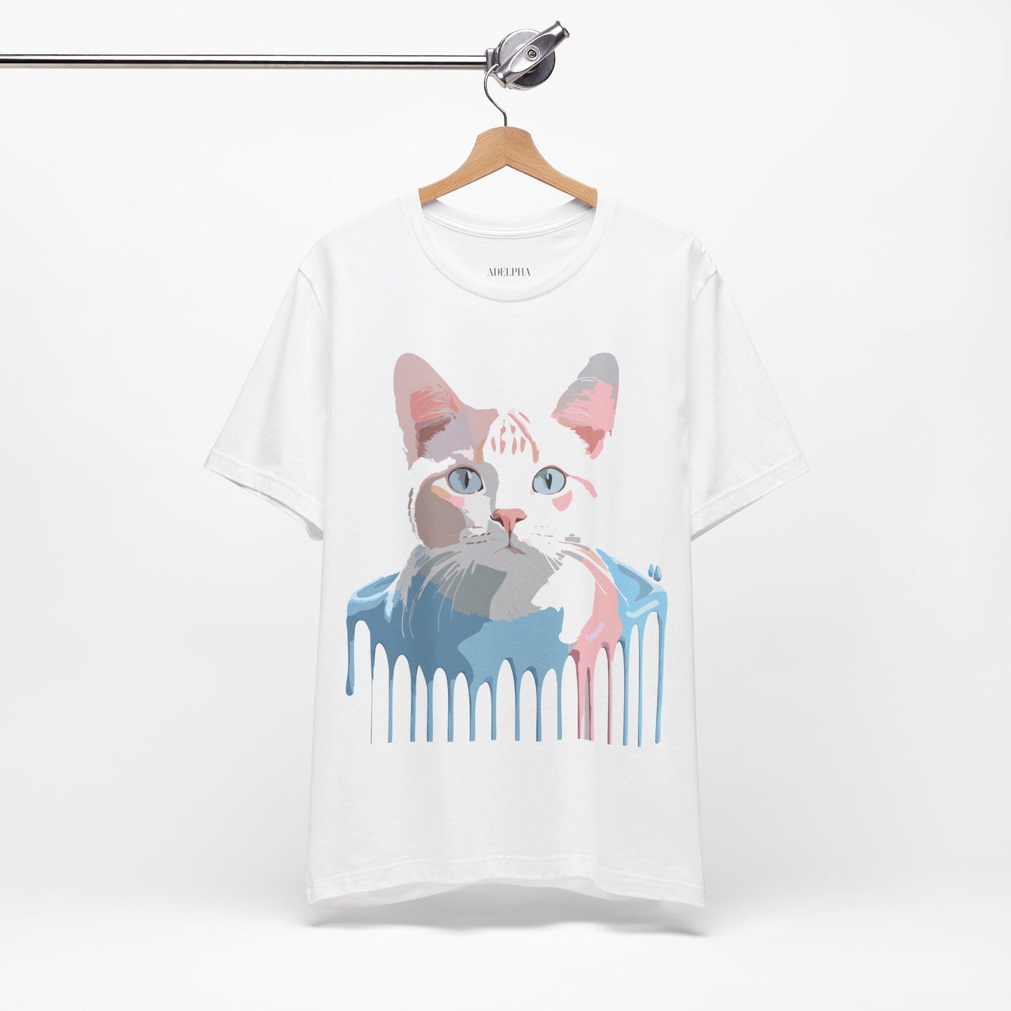 Natural Cotton Tee Shirt with Cat