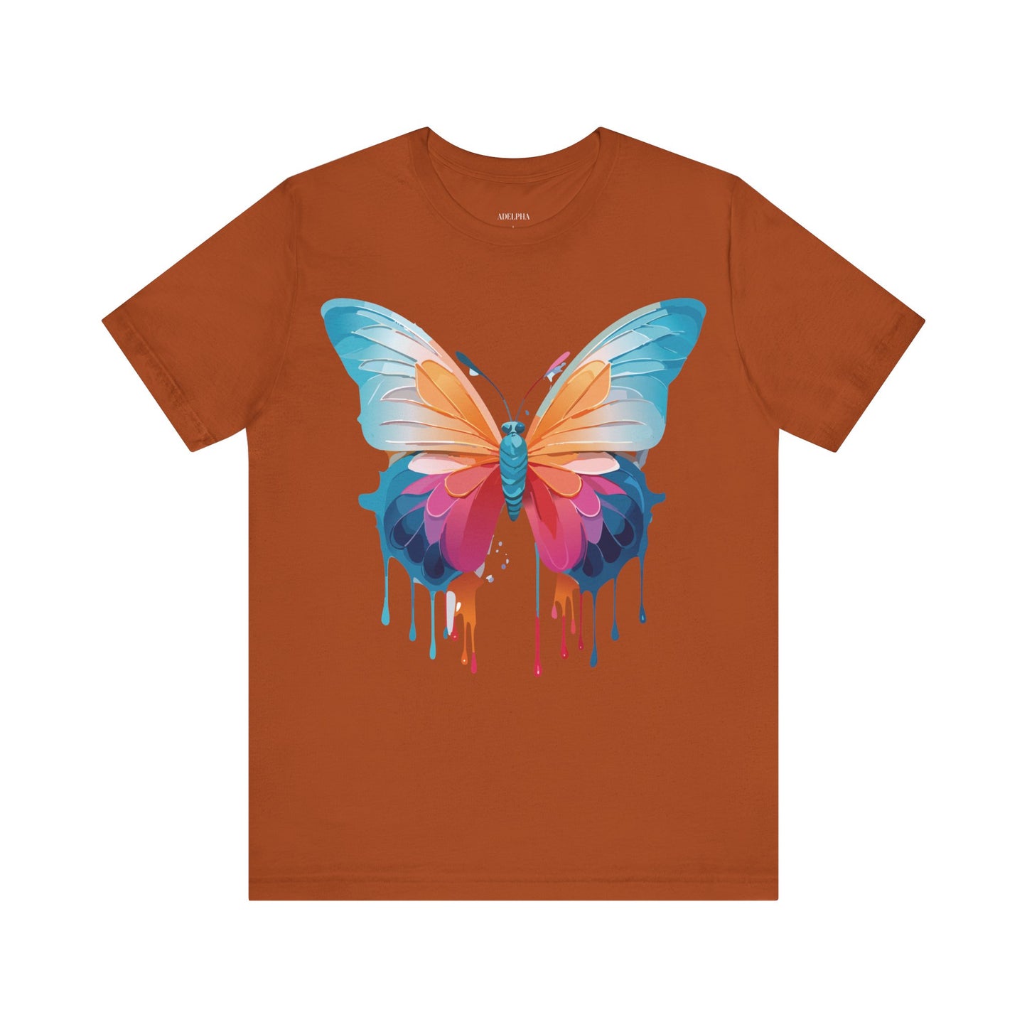 Natural Cotton Tee Shirt with Butterfly