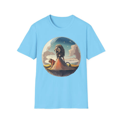 Lion Graphic T Shirt Unisex Softstyle 64000 Gildan 100 Percent Cotton Tee