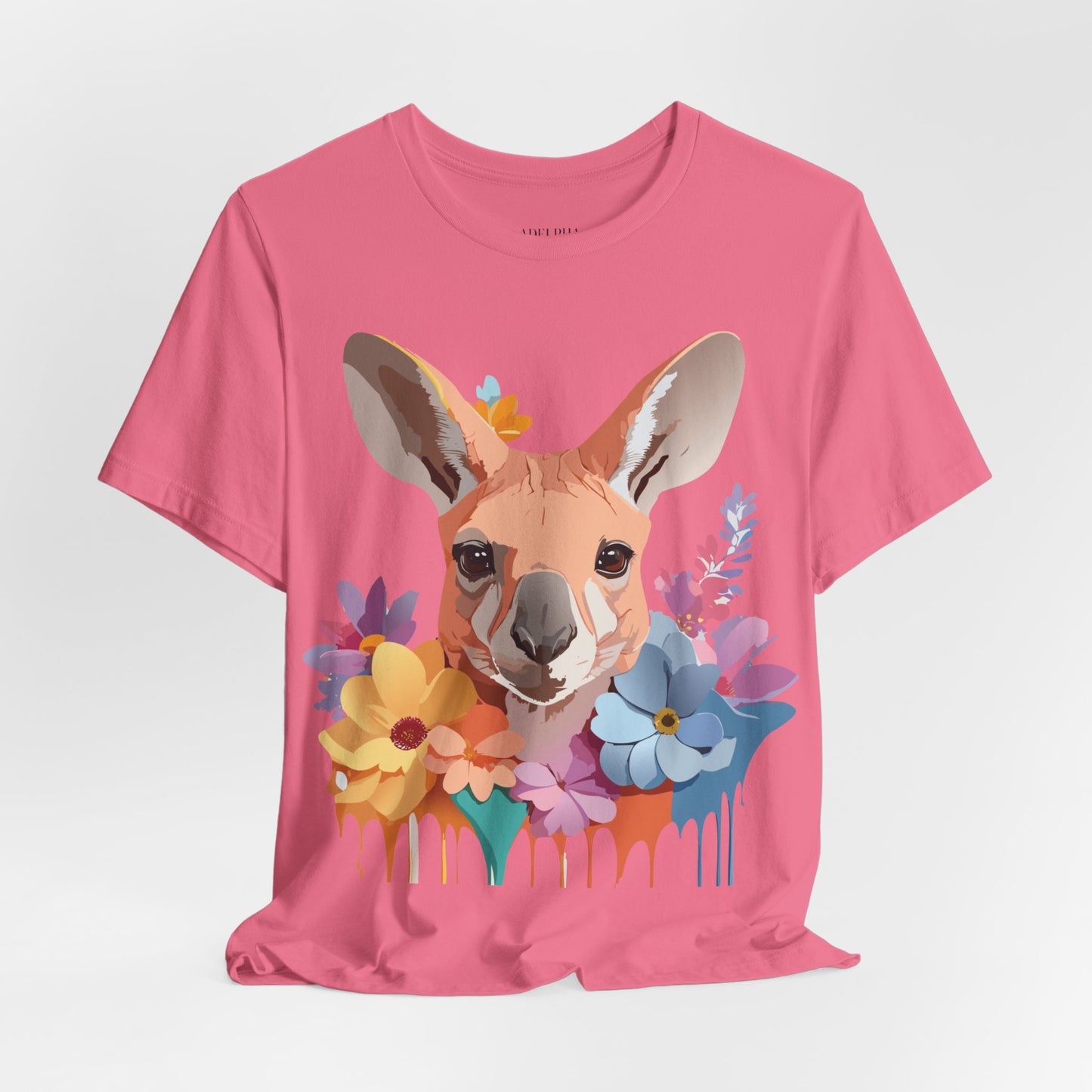 Natural Cotton Tee Shirt with Kangaroo