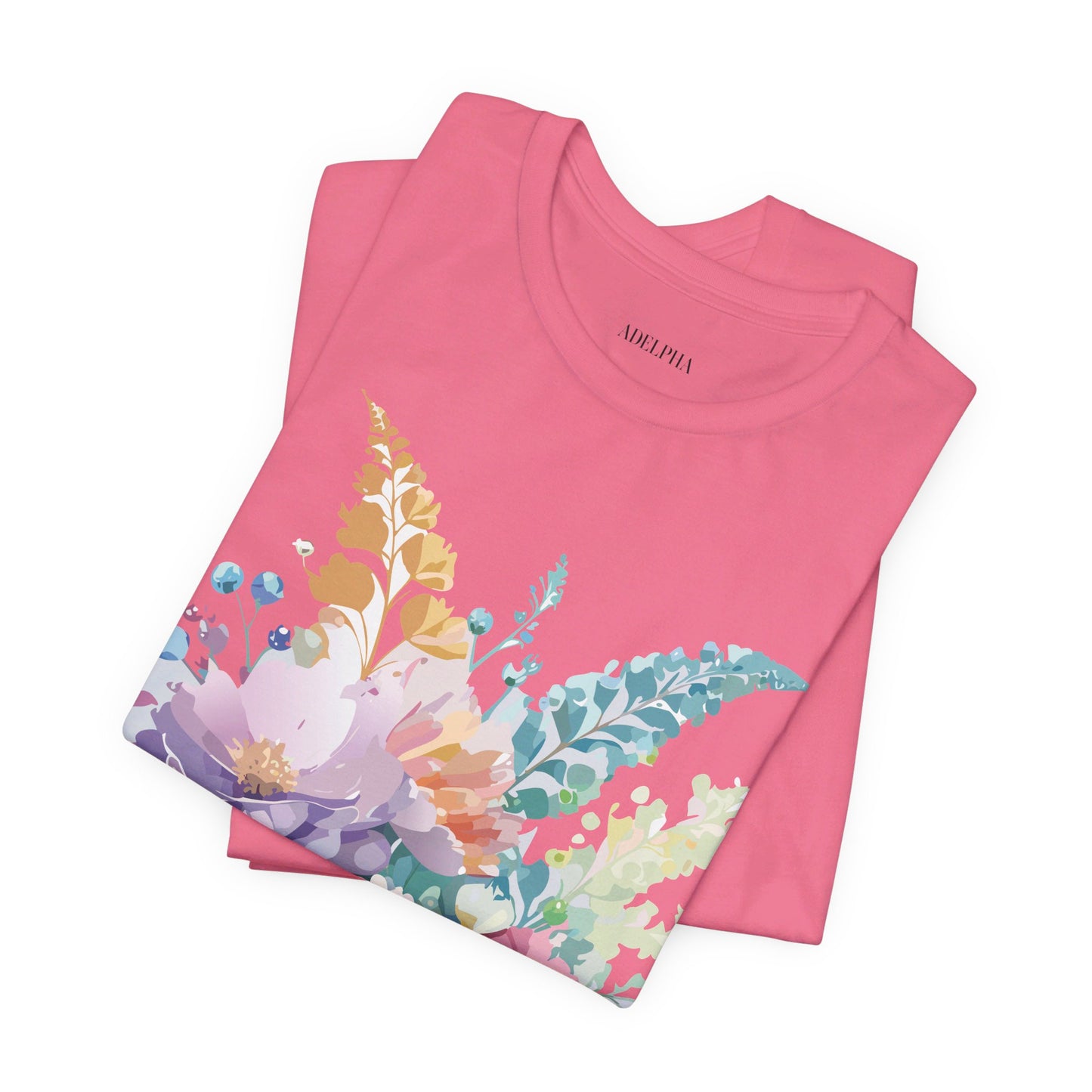 T-Shirt aus natürlicher Baumwolle mit Blumen