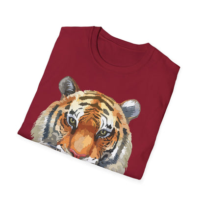 Tiger Print Unisex T Shirt Softstyle 64000 Gildan Ring Spun Cotton Tee