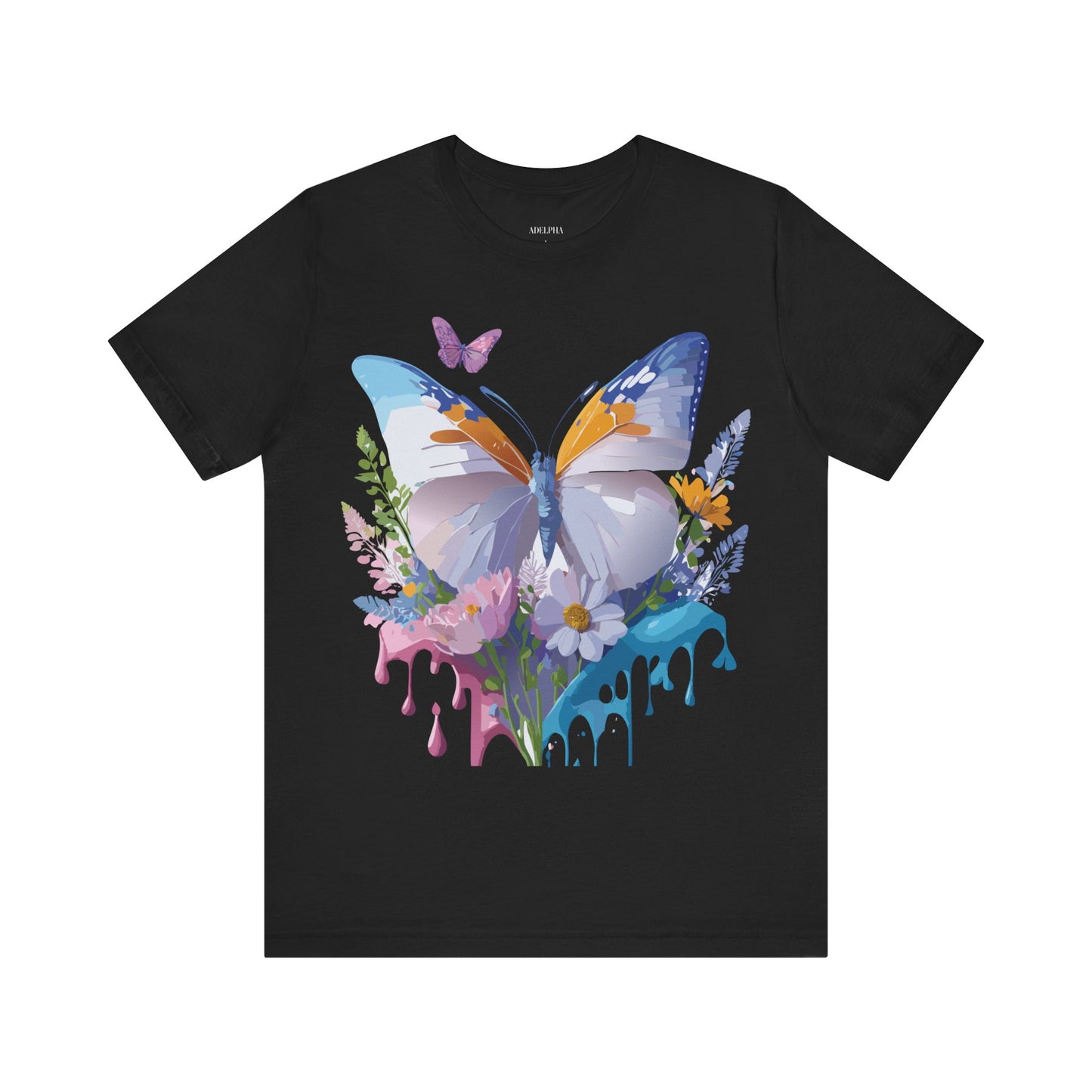 Natural Cotton Tee Shirt with Butterfly