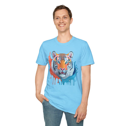 Unisex Tiger Tee Gildan Softstyle Animal Print Shirt Ring Spun Cotton