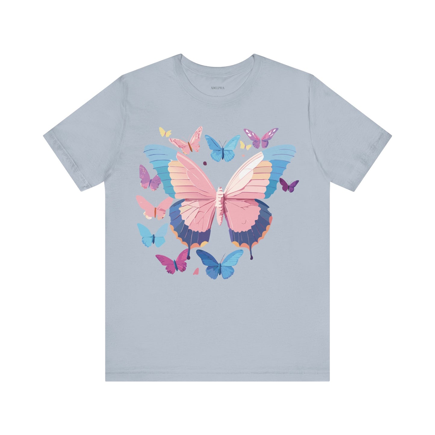 Natural Cotton Tee Shirt with Butterfly