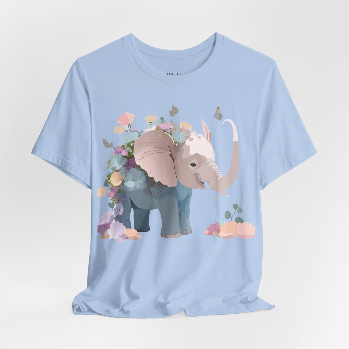 Natural Cotton Tee Shirt with Elephant