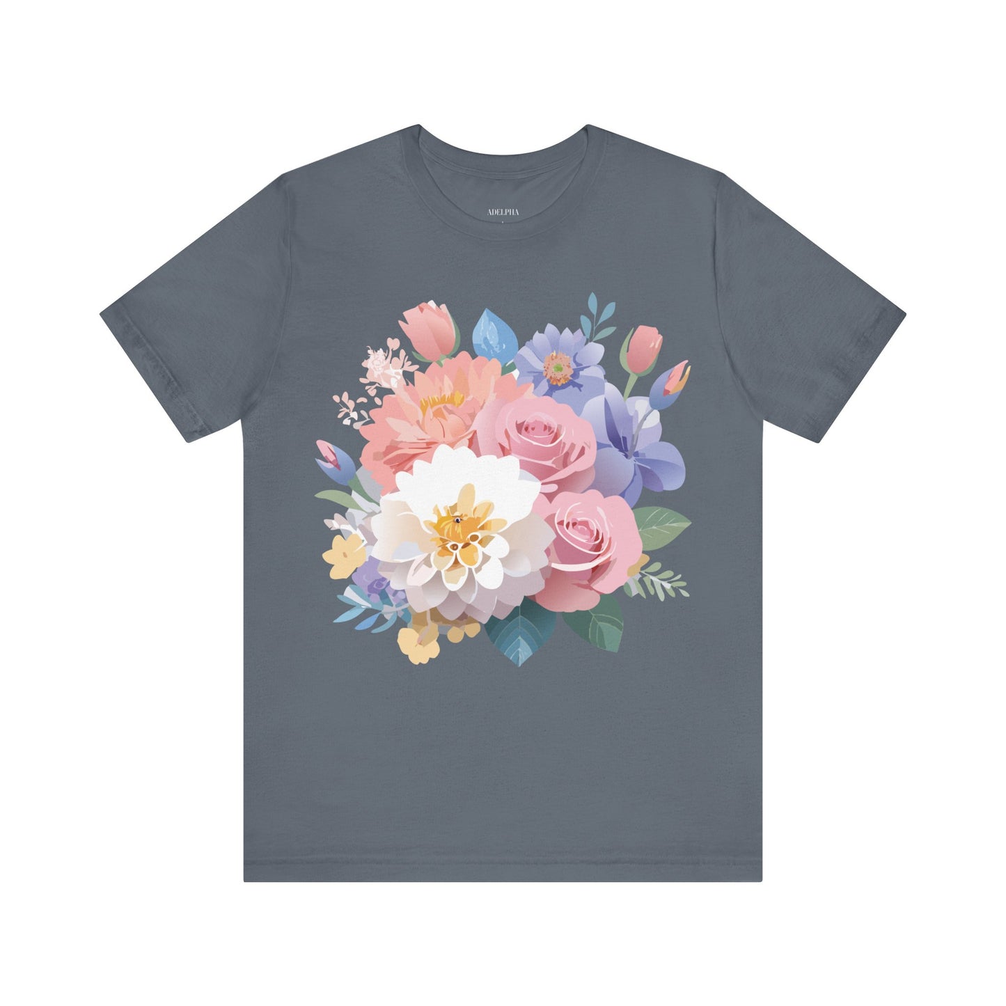 T-shirt en coton naturel avec fleurs