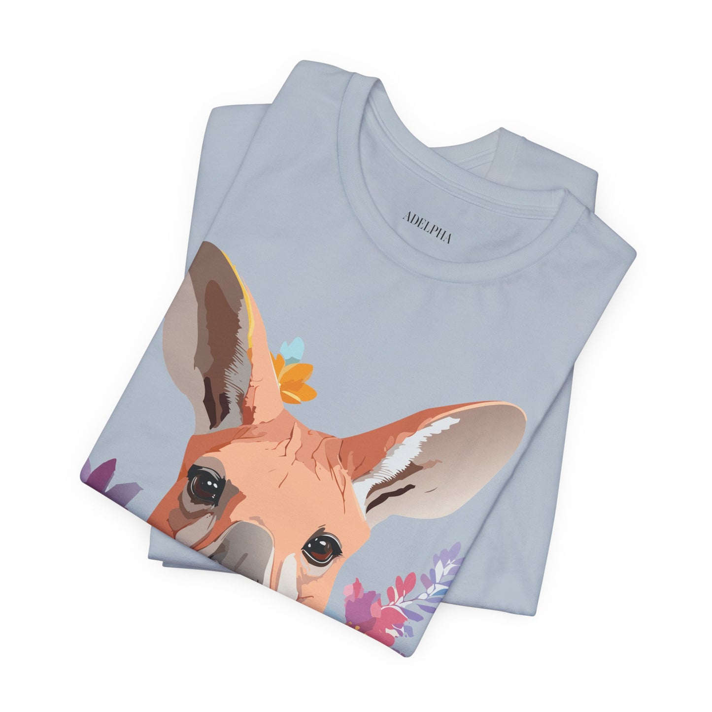 Natural Cotton Tee Shirt with Kangaroo