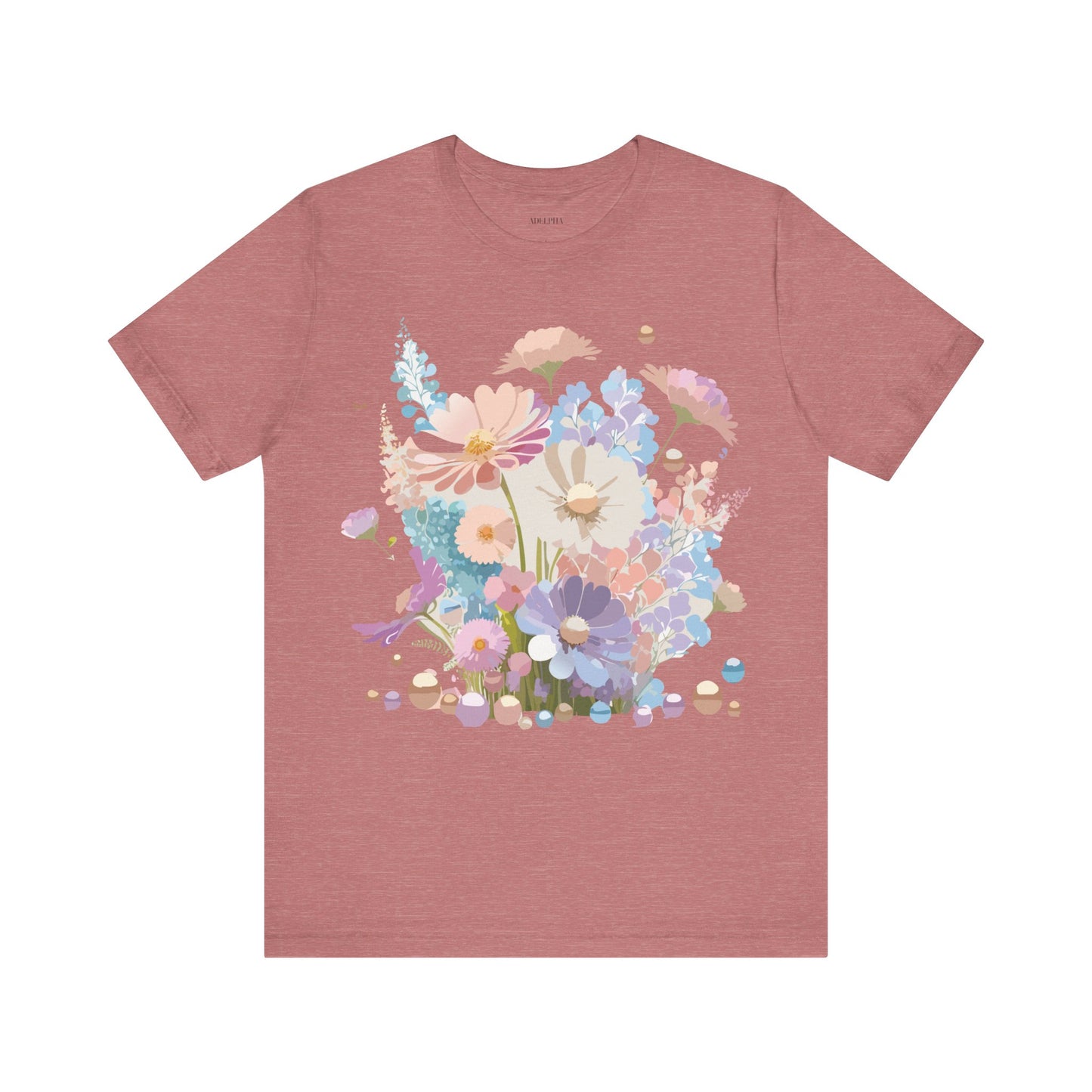 T-shirt en coton naturel avec fleurs