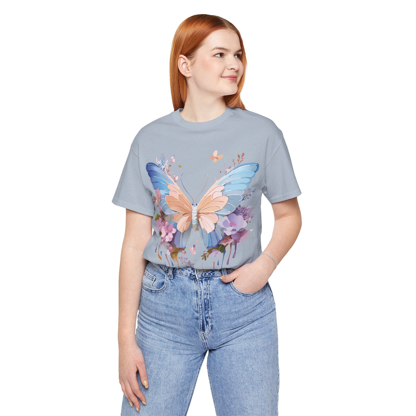 T-shirt en coton naturel avec papillon