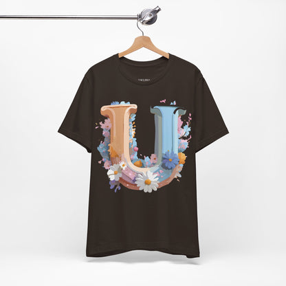 Natural Cotton Tee Shirt - Letters Collection - U Printify