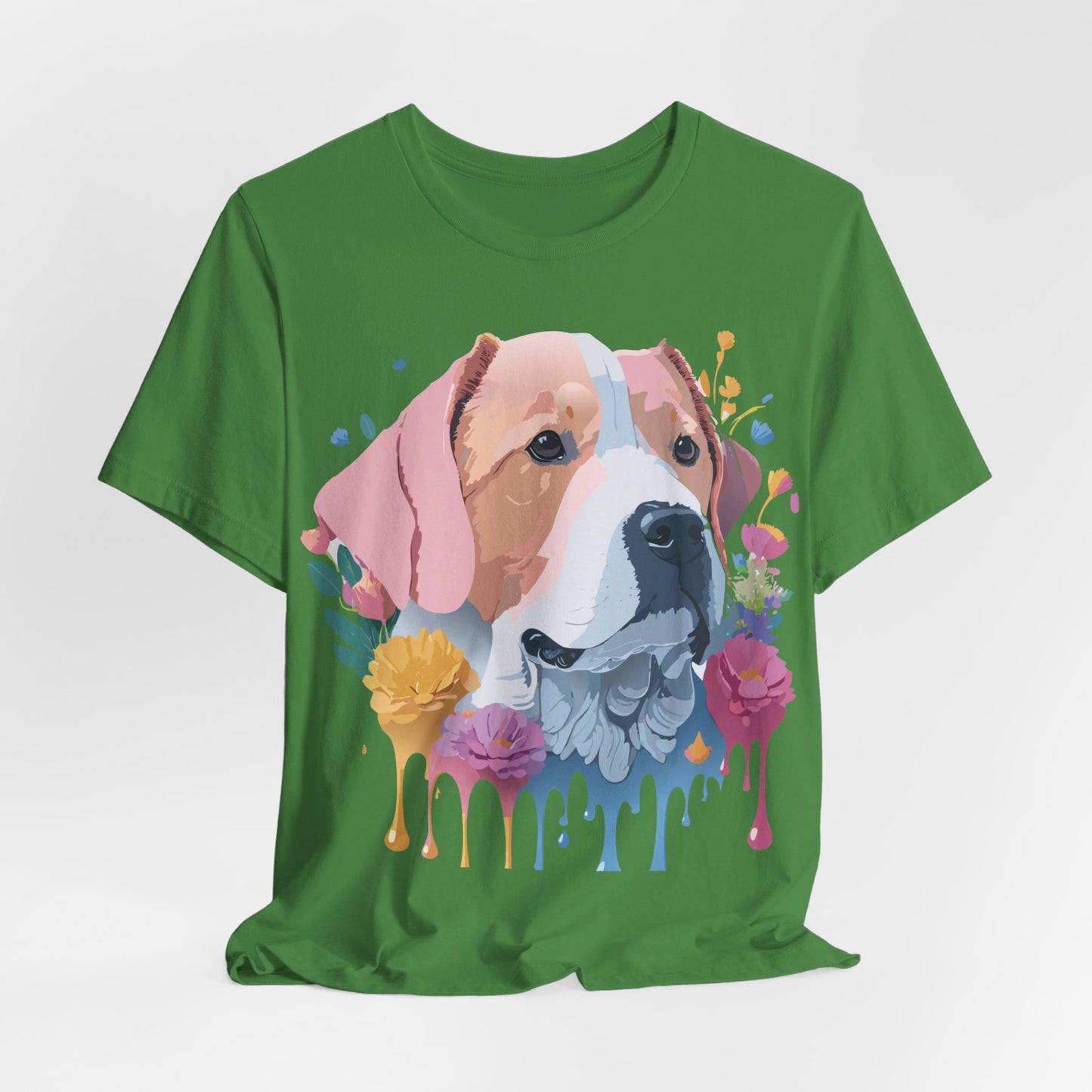 T-Shirt aus natürlicher Baumwolle mit Hund