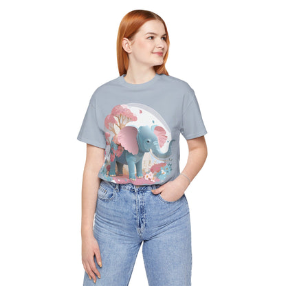Natural Cotton Tee Shirt with Elephant Printify