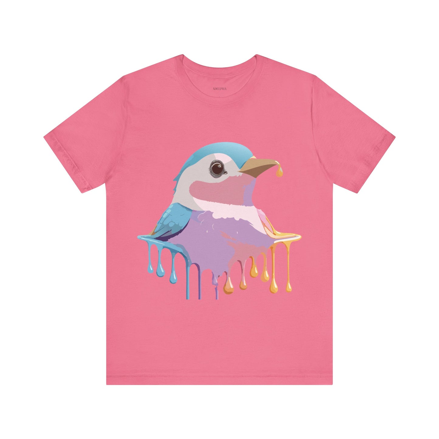 Natural Cotton Tee Shirt with Bird