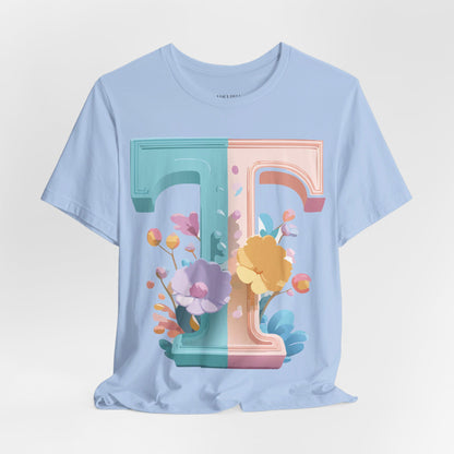 Natural Cotton Tee Shirt - Letters Collection - T Printify
