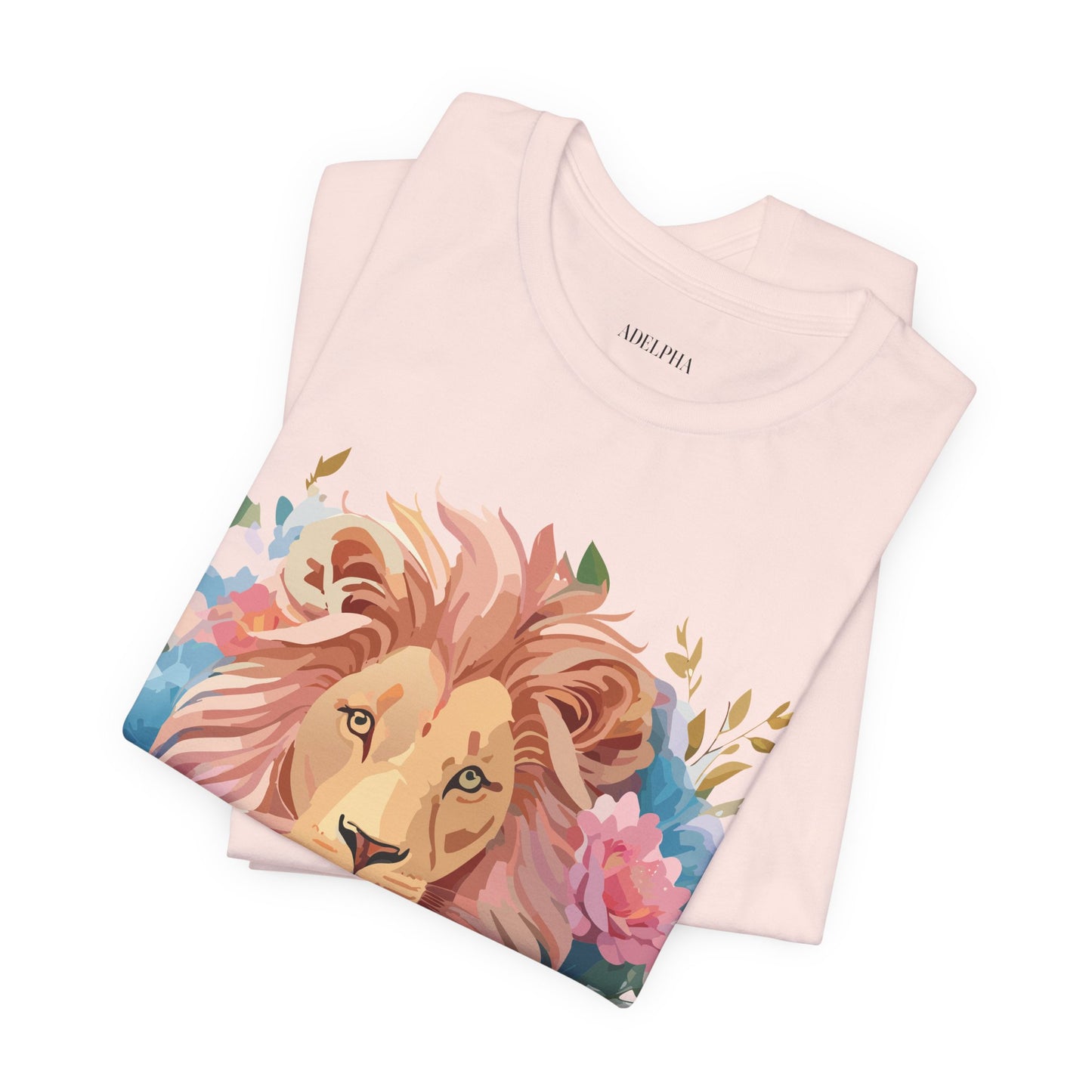 Natural Cotton Tee Shirt with Lion