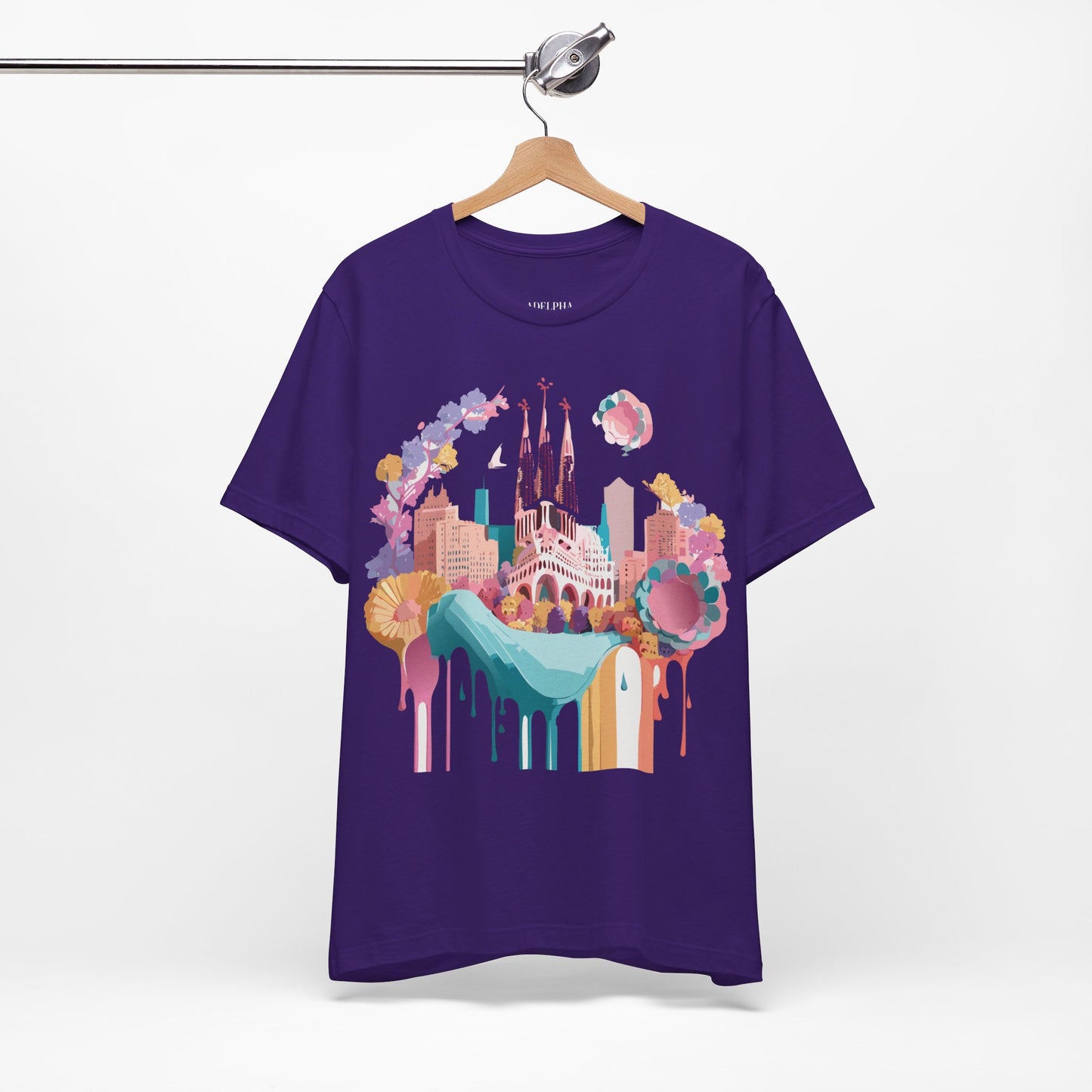 Natural Cotton Tee Shirt - Beautiful Places Collection - Barcelona