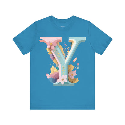 Natural Cotton Tee Shirt - Letters Collection - Y Printify