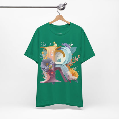 Natural Cotton Tee Shirt - Letters Collection - R Printify