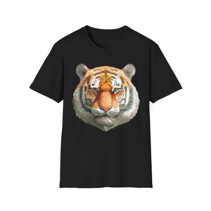 Tiger Print Shirt Unisex Animal Tee Gildan Softstyle 64000 Cotton Comfort