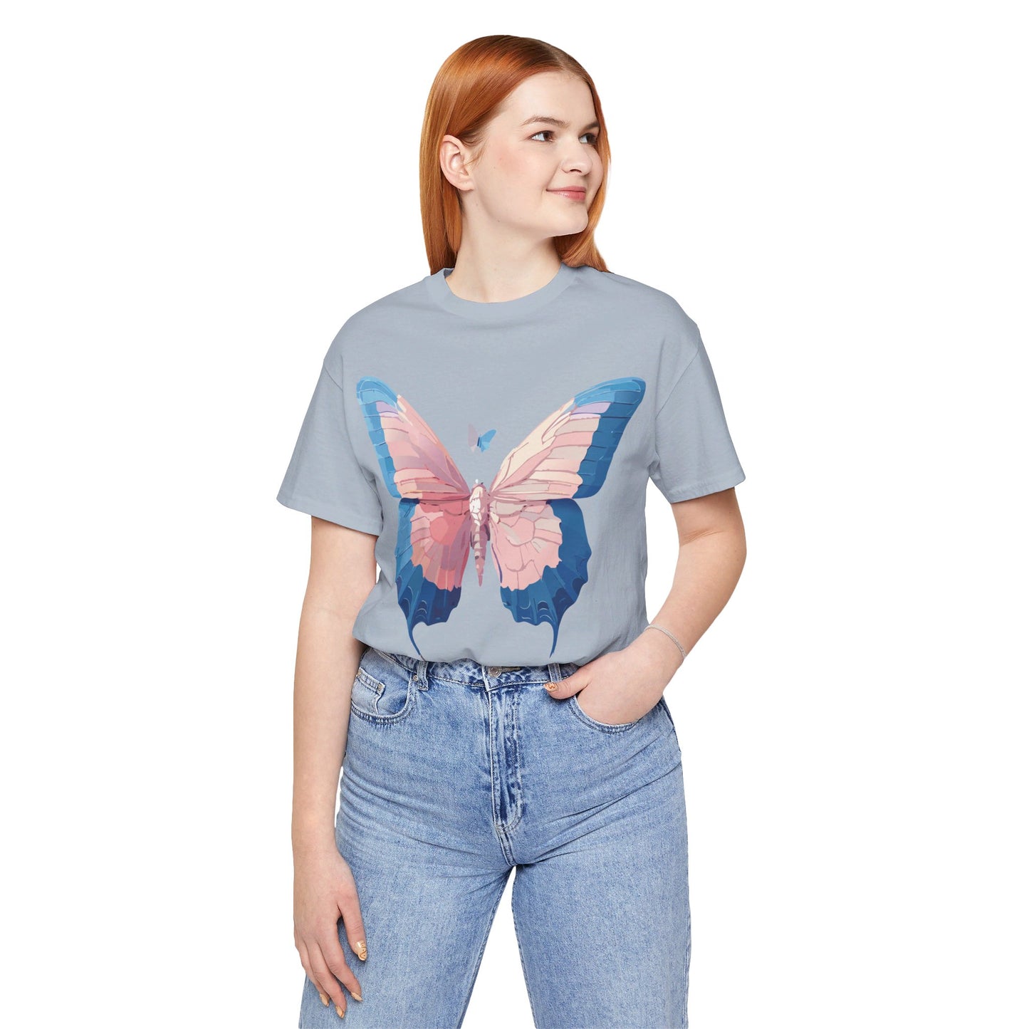 T-Shirt aus natürlicher Baumwolle mit Schmetterling