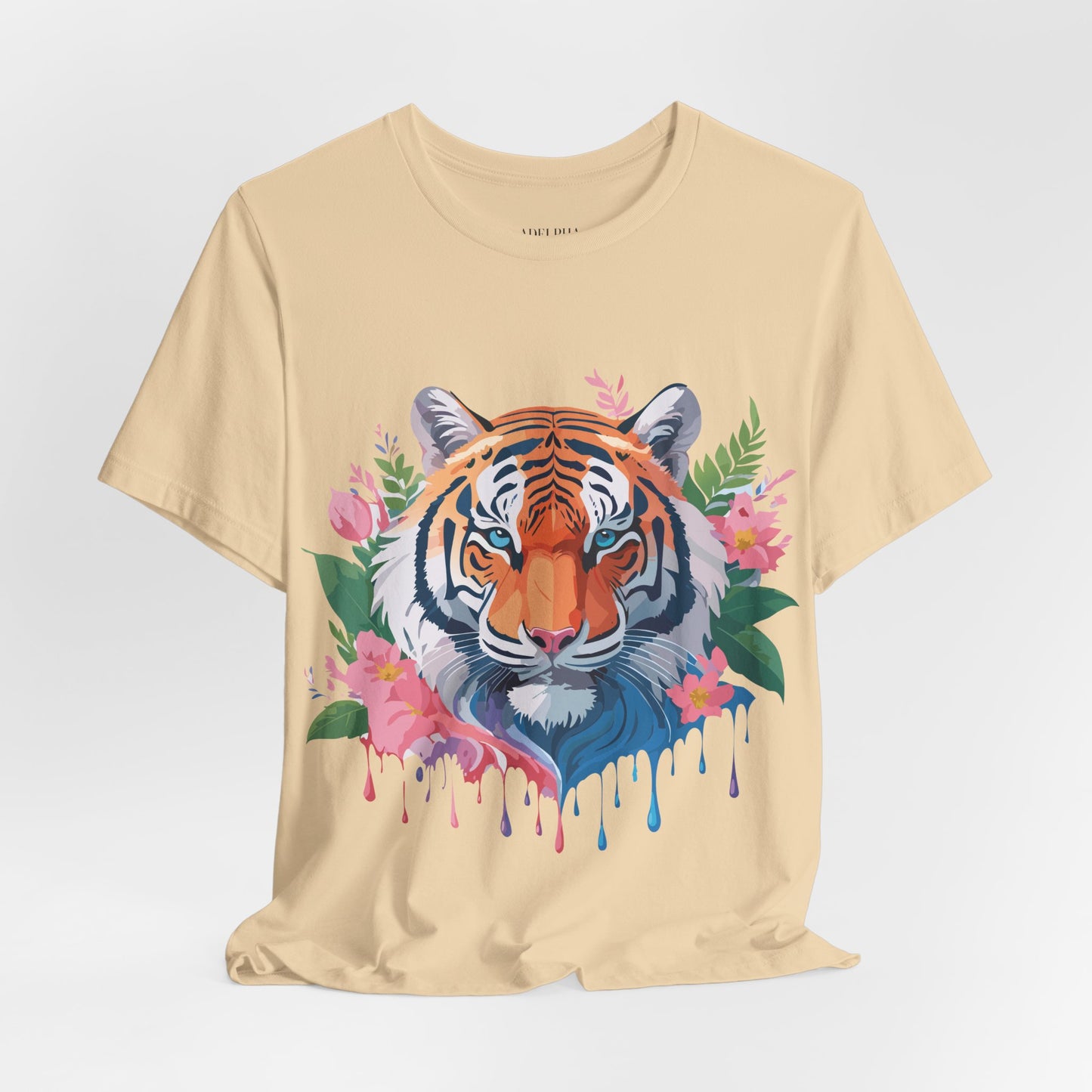 Natural Cotton Tee Shirt with Tiger