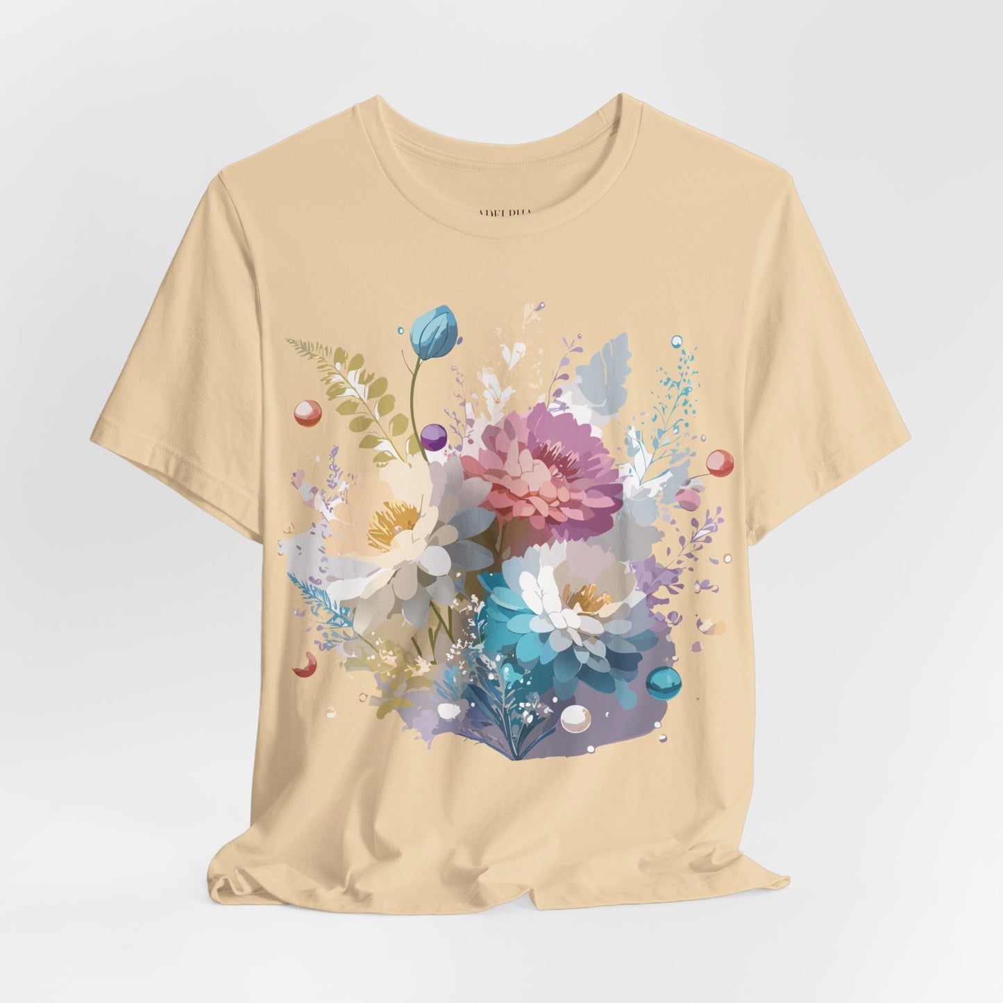 T-Shirt aus natürlicher Baumwolle mit Blumen