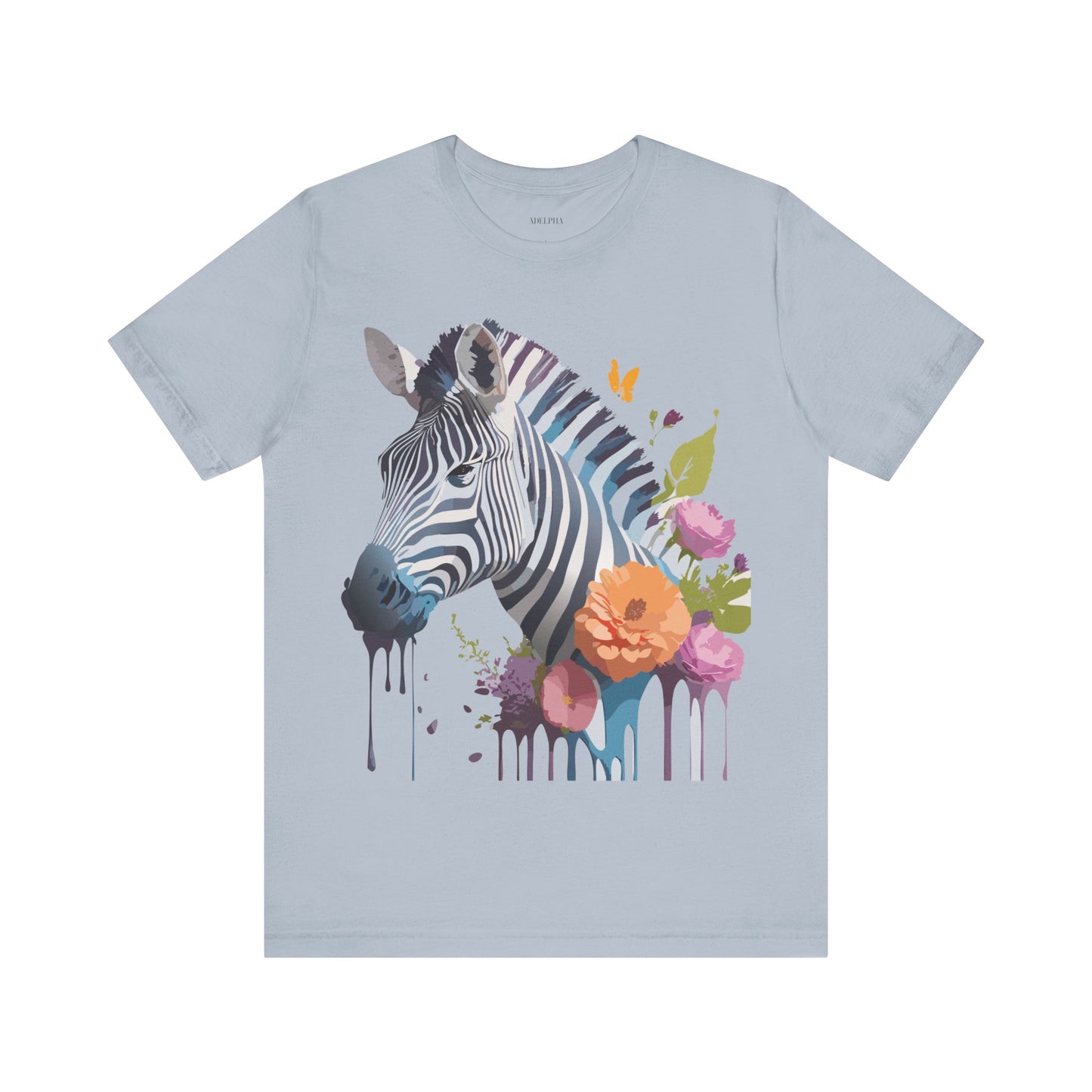 Natural Cotton Tee Shirt with Zebra