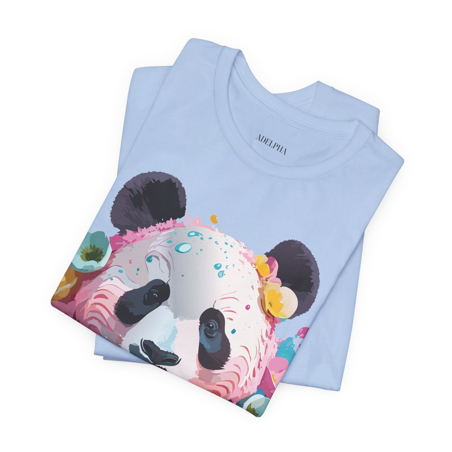 Natural Cotton Tee Shirt with Panda