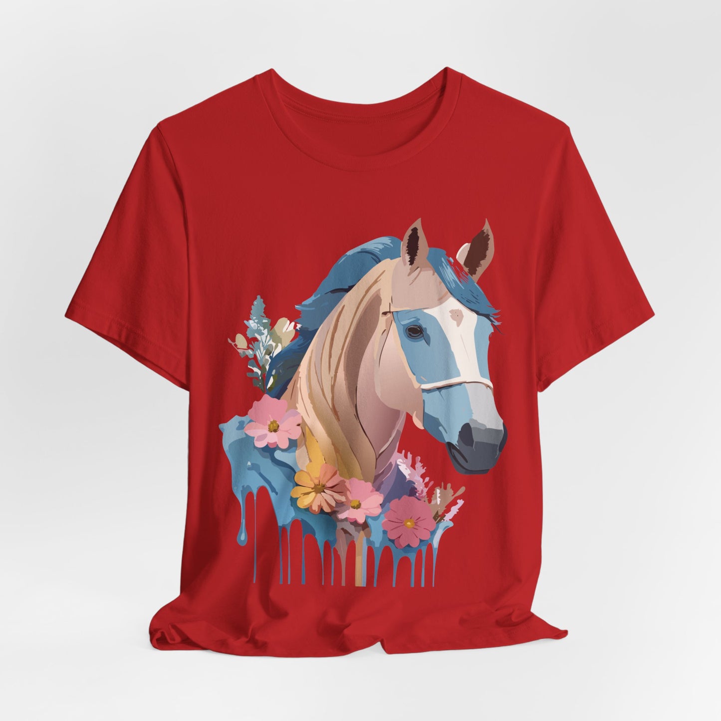 Natural Cotton Tee Shirt with Horse