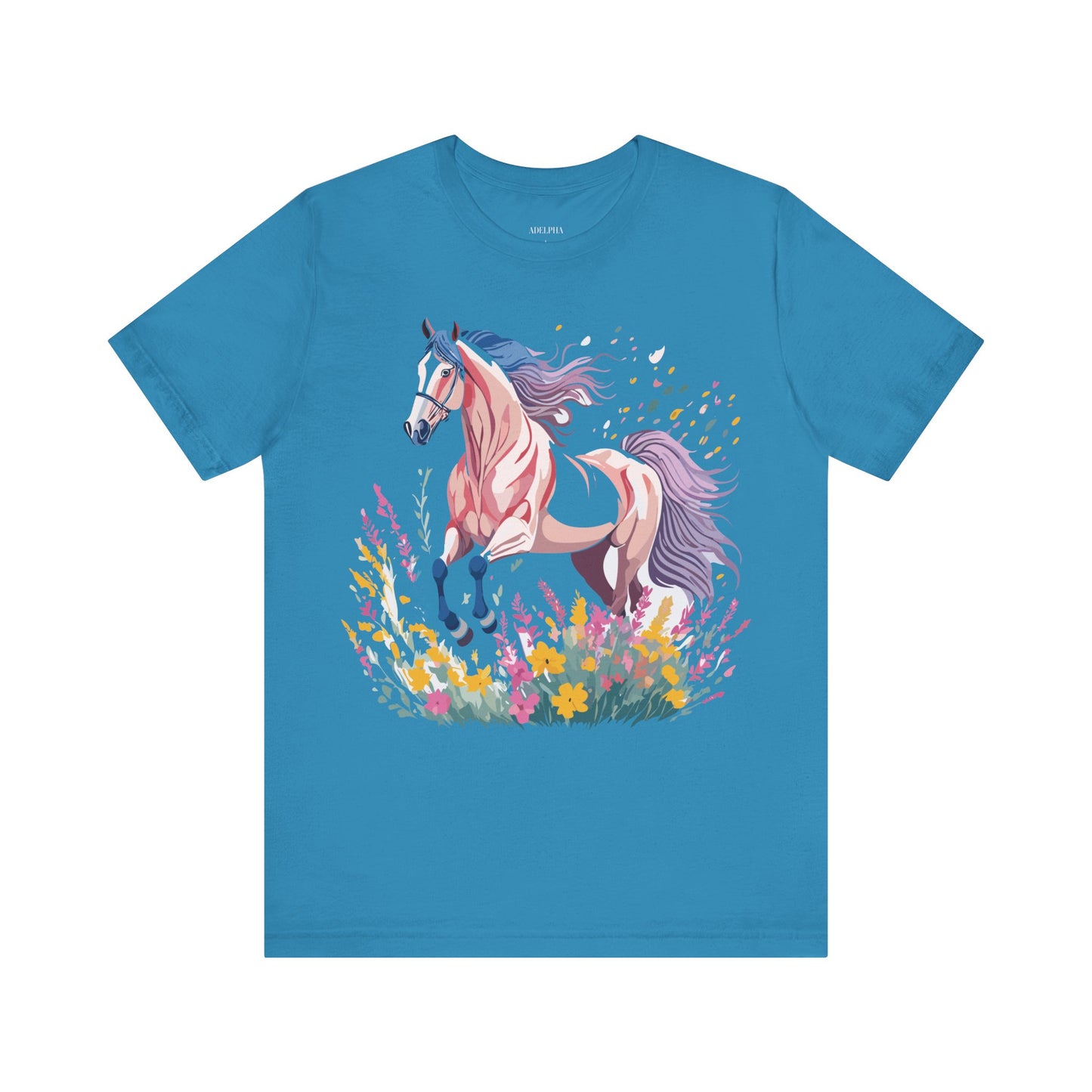 Natural Cotton Tee Shirt with Horse