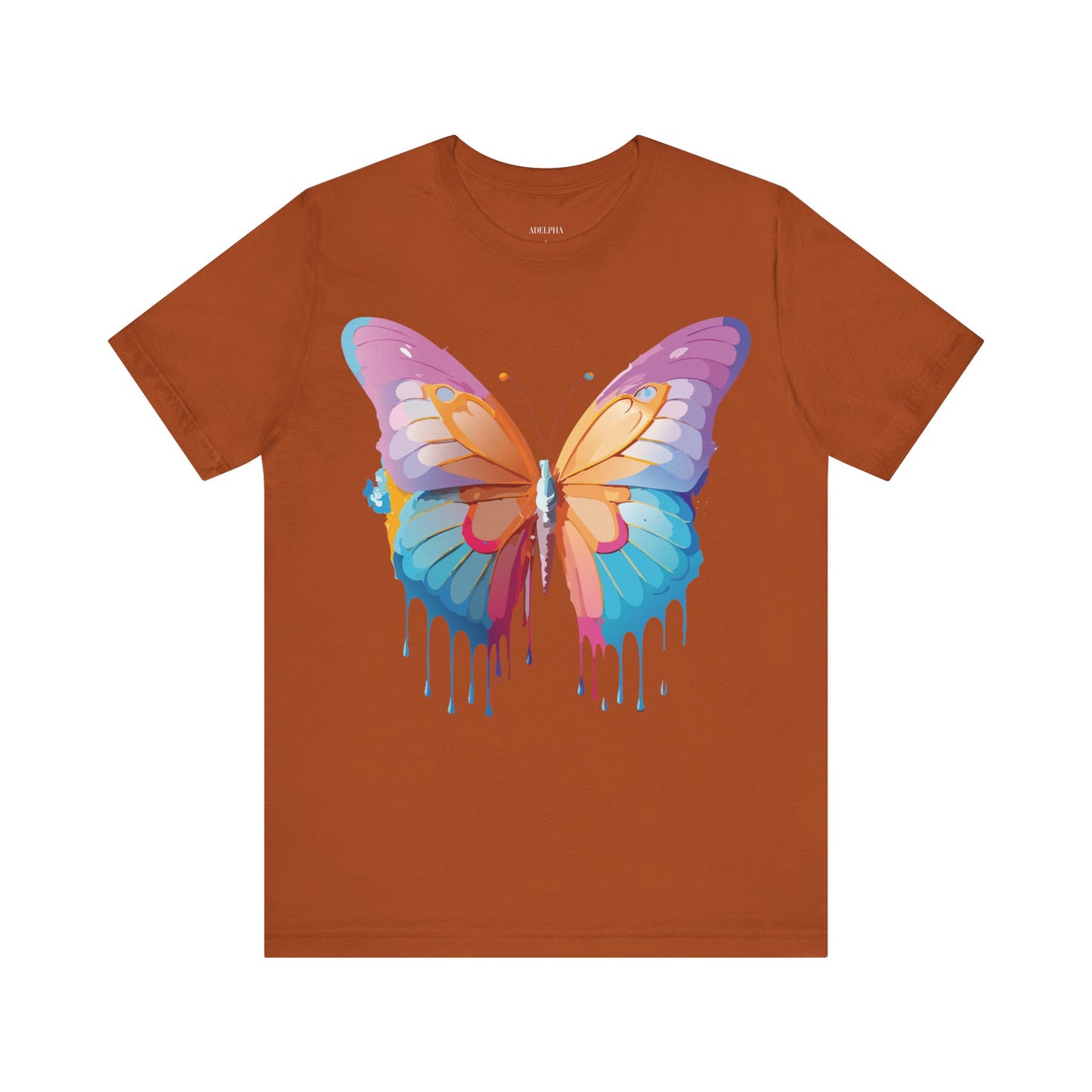 Natural Cotton Tee Shirt with Butterfly