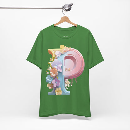 Natural Cotton Tee Shirt - Letters Collection - P Printify
