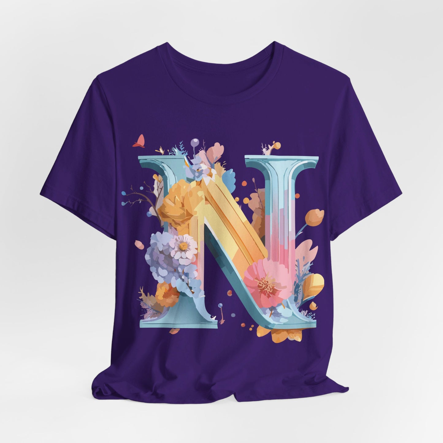 Natural Cotton Tee Shirt - Letters Collection - N