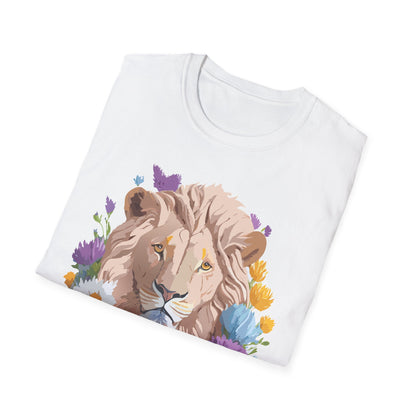 Lion Shirt Unisex Floral Lion Tee Gildan Softstyle 64000 Short Sleeve