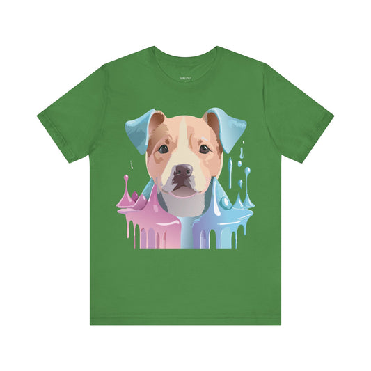 T-Shirt aus natürlicher Baumwolle mit Hund