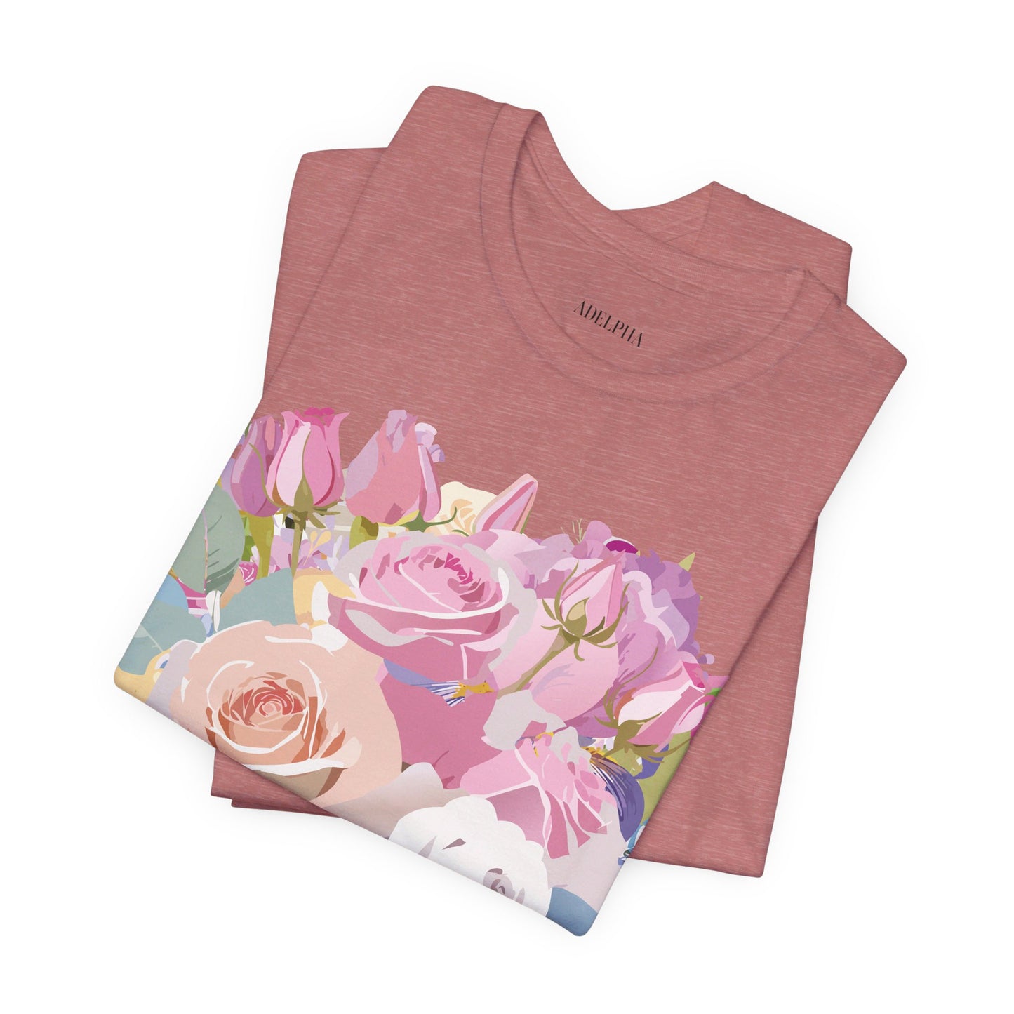 T-shirt en coton naturel avec fleurs