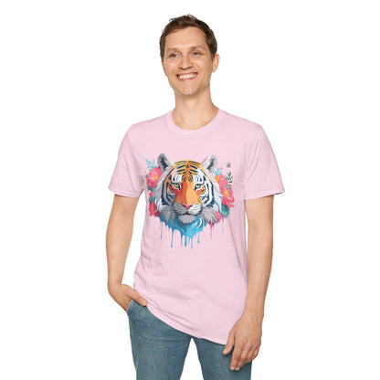 Tiger Shirt Unisex Animal Tee 100 Percent Ring Spun Cotton Softstyle