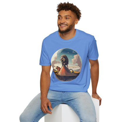 Lion Graphic T Shirt Unisex Softstyle 64000 Gildan 100 Percent Cotton Tee