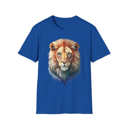 Gildan Softstyle Lion Shirt Unisex Floral Tee Animal Print Tee