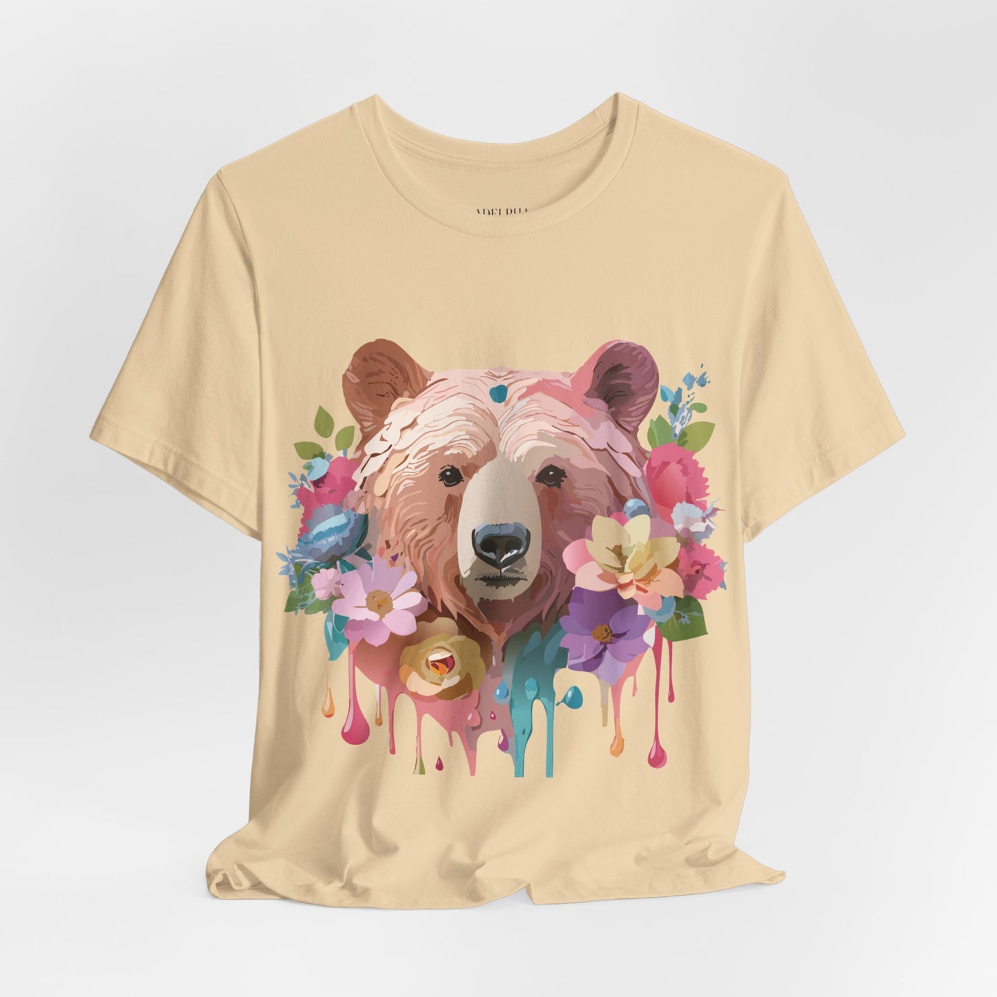 Natural Cotton Tee Shirt with Bear