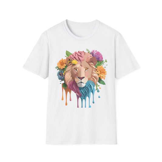 Lion Shirt, Shirt with Lion, Floral Lion Tee, Shirt with Animals