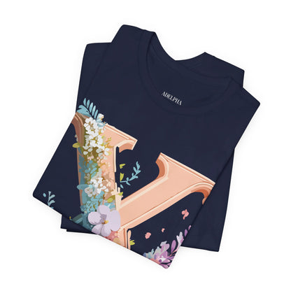 Natural Cotton Tee Shirt - Letters Collection - X Printify