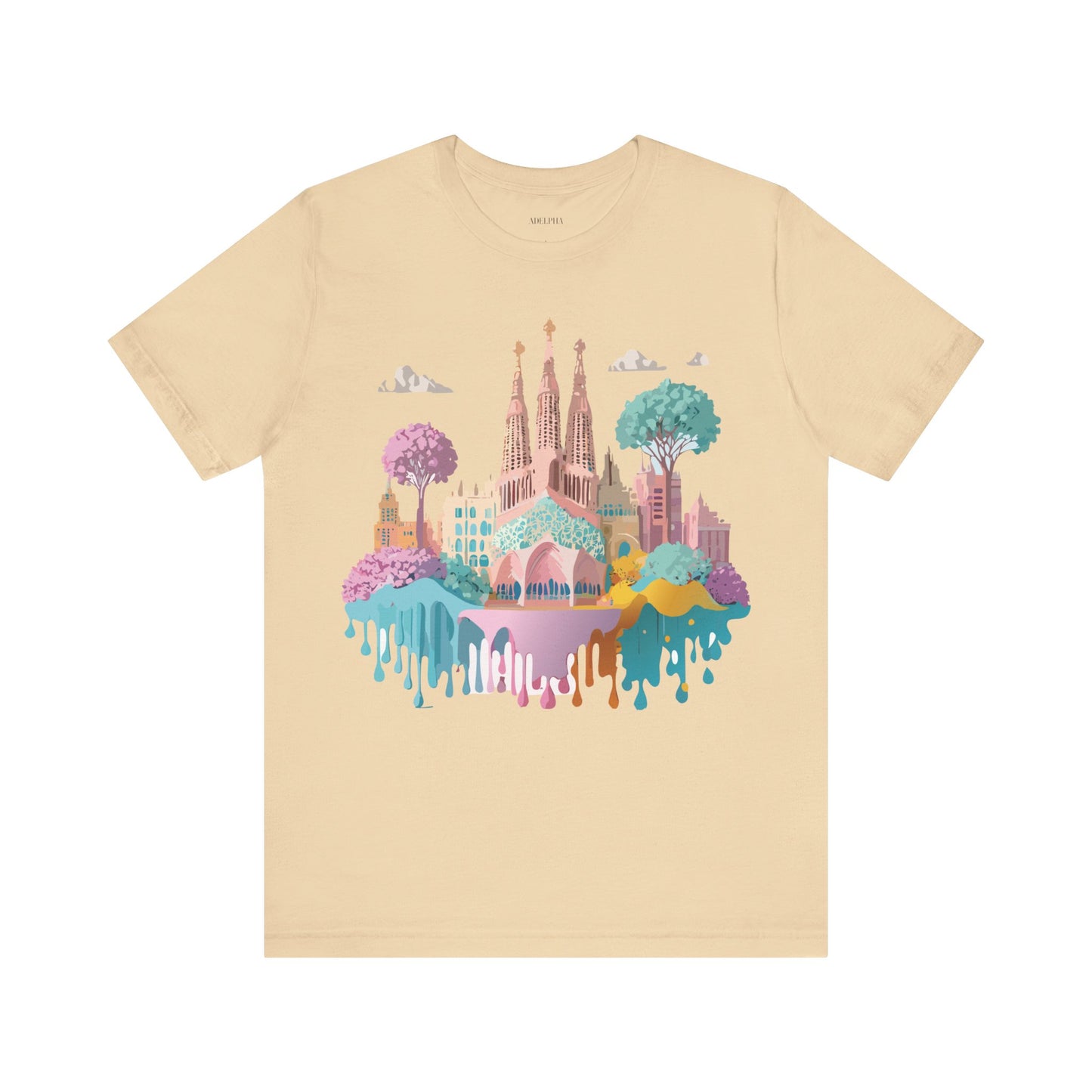 Natural Cotton Tee Shirt - Beautiful Places Collection - Barcelona