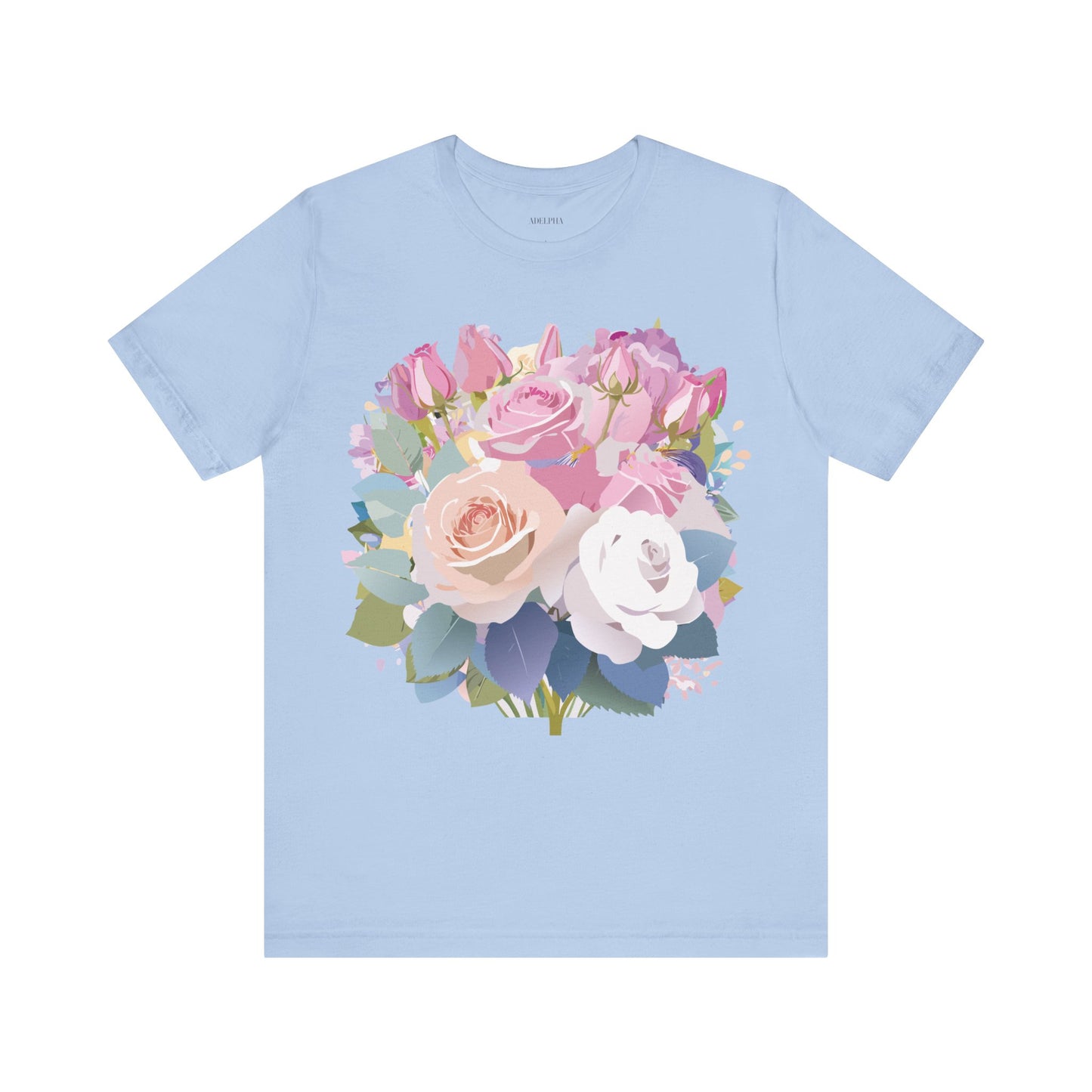 T-shirt en coton naturel avec fleurs