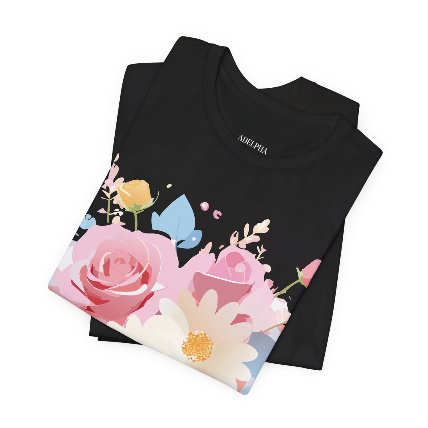 T-Shirt aus natürlicher Baumwolle mit Blumen