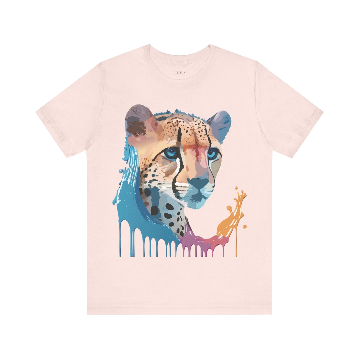 Natural Cotton Tee Shirt with Cheetah