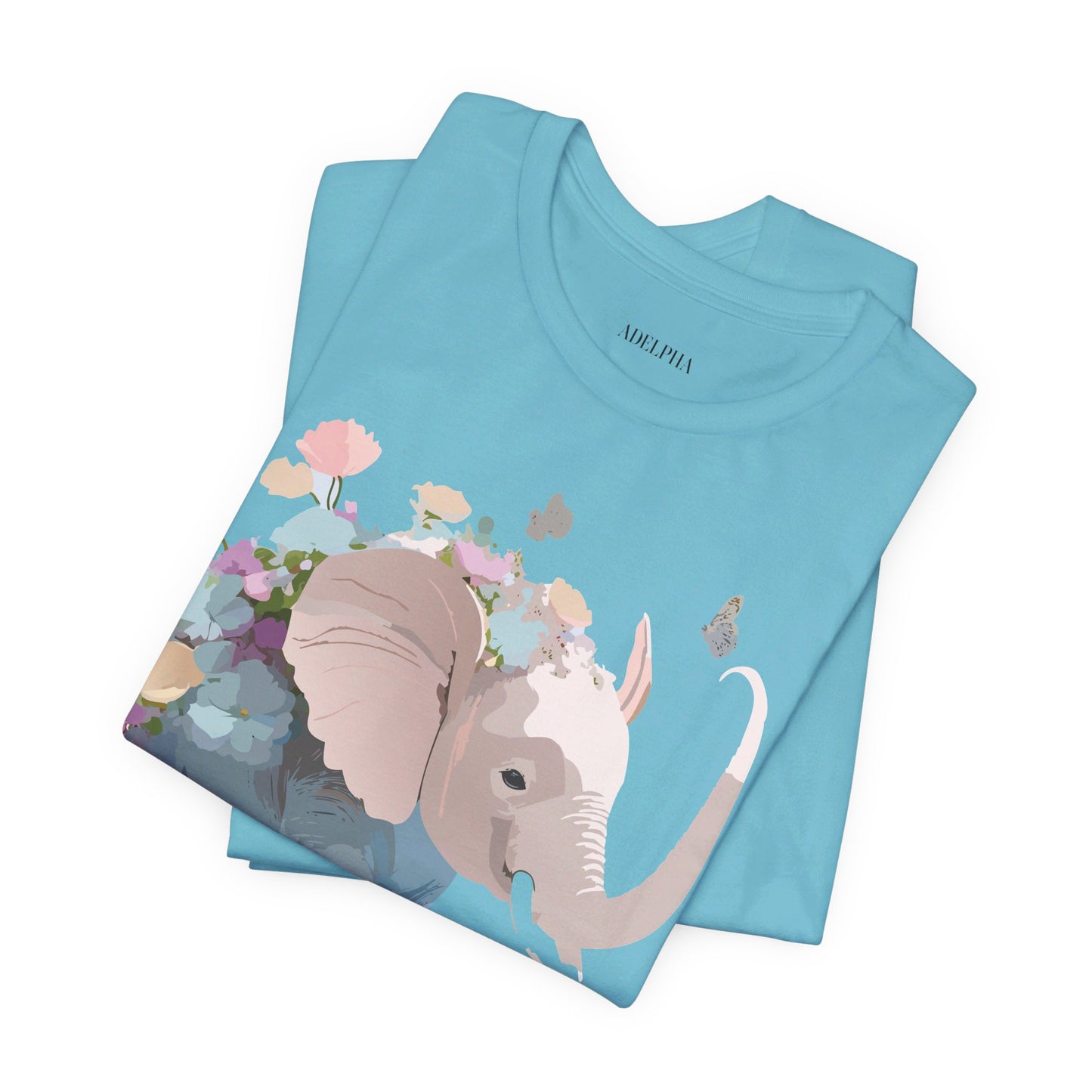 Natural Cotton Tee Shirt with Elephant